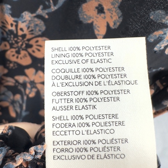 Free People Clarissa Printed Top Size L Boho Puff Long Sleeve Semi Sheer Floral - Picture 9 of 13